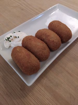 Croquetas at Pura Vida Vegan Bar in Madrid