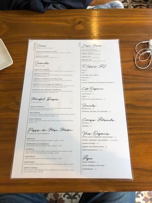 Menu :) at Alma Zen in Asuncion