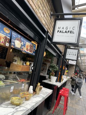 The stall in the market at Magic Falafel in North West London