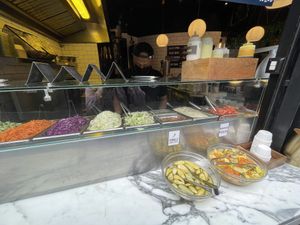 Lots of salad at Magic Falafel in North West London