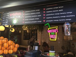 Juice bar at Magic Falafel in North West London