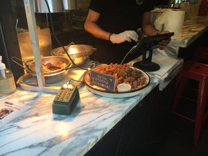 Plates with samples at Magic Falafel in North West London