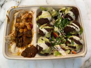 Magic box with mushrooms   at Magic Falafel in North West London