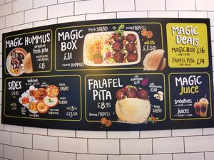 Menu at Magic Falafel in North West London