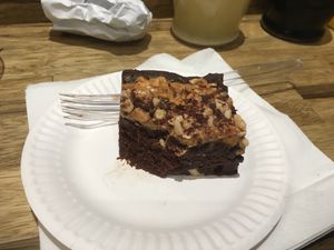 Peanut butter brownie - heavenly! at Magic Falafel in North West London