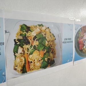 Stir fried vege noodles at Vegan Buffet in Hamilton