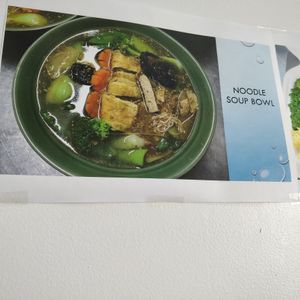 Noodle soup bowl at Vegan Buffet in Hamilton