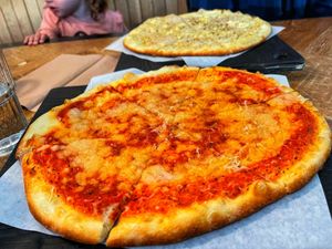 Happy hour special - margherita pizza $10  at Virtuous Pie  in Vancouver