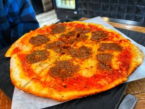 Happy hour special pepperoni $10  at Virtuous Pie  in Vancouver