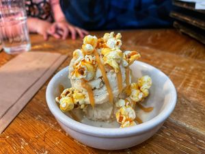 Caramel Corn sundae - so good but small for the price   at Virtuous Pie  in Vancouver