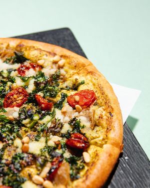 Pizza at Virtuous Pie  in Vancouver