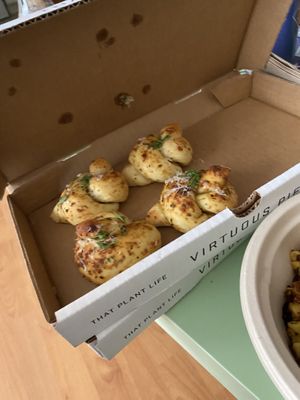 Garlic knots   at Virtuous Pie  in Vancouver