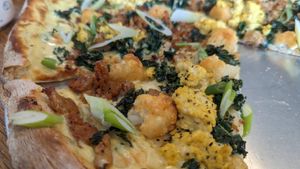 Breakfast Pizza at Virtuous Pie  in Vancouver