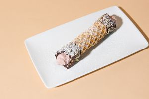 seasonal vegan & gluten free cannoli at Virtuous Pie  in Vancouver