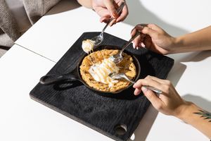 warmed gluten free skillet dessert at Virtuous Pie  in Vancouver