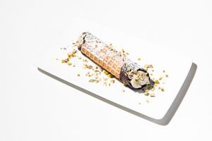 seasonal vegan & gluten free cannoli at Virtuous Pie  in Vancouver