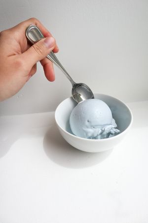 lavender blue ice cream  at Virtuous Pie  in Vancouver