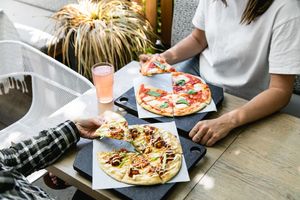 margherita & stranger wings at Virtuous Pie  in Vancouver
