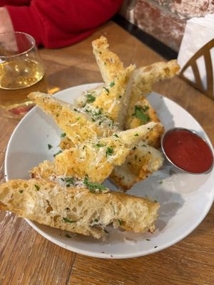 Garlic bread at Virtuous Pie  in Vancouver
