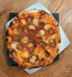 Classic Pepperoni Pizza at Virtuous Pie  in Vancouver
