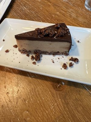 A rich peanut butter chocolate cheezecake   at Virtuous Pie  in Vancouver