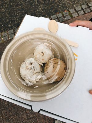 Flavours: Key-Lime Pie, Cinnamon Crunch, and Hazelnut Latte. All amazing! at Virtuous Pie  in Vancouver