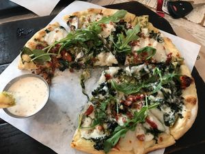 Pizza w/ ranch dip  at Virtuous Pie  in Vancouver