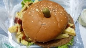 Milanesa de soja con chorrellana at Fast & Vegan in Santa Cruz