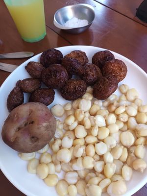 Traditional dish 'veganized' - tasty! at Fast & Vegan in Santa Cruz