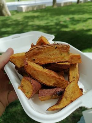Sweet potatoes at 26 Vegan Food Project in Lisbon