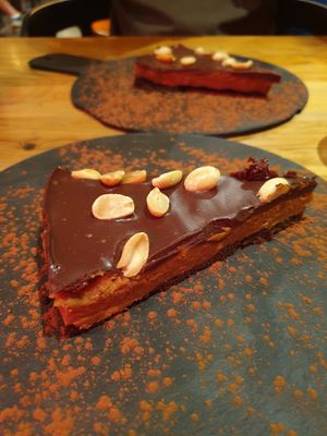 Peanut butter + choc cake at 26 Vegan Food Project in Lisbon