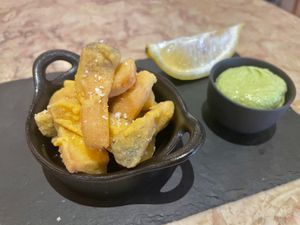 Fried “cuttlefish” at 26 Vegan Food Project in Lisbon