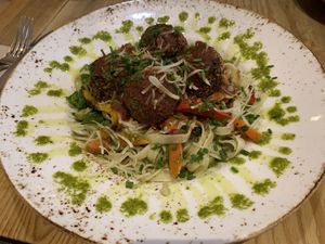 Almôndegas com linguini  at 26 Vegan Food Project in Lisbon