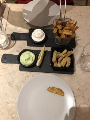 Ok ok we had the fries and cuttlefish again!   at 26 Vegan Food Project in Lisbon