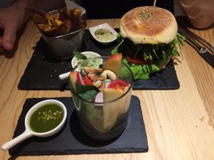 burger and chips at 26 Vegan Food Project in Lisbon