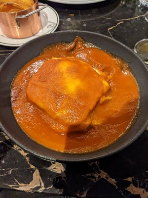 Franceshina (smoked meats and various chewy mushrooms) at 26 Vegan Food Project in Lisbon