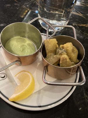 Fried ‘cuttlefish’ (mushrooms)  at 26 Vegan Food Project in Lisbon