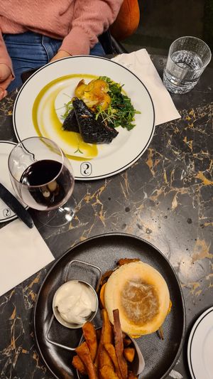 Tofu marinated and burger afama at 26 Vegan Food Project in Lisbon