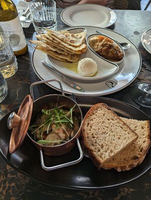 Starter octopus salad and family spread at 26 Vegan Food Project in Lisbon
