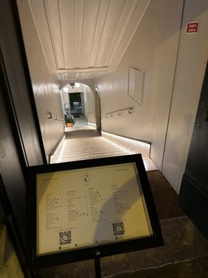 Steps down to restaurantt  at 26 Vegan Food Project in Lisbon