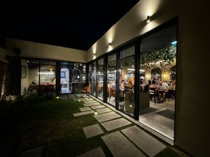 Looking into the restaurant from the outsidee  at 26 Vegan Food Project in Lisbon