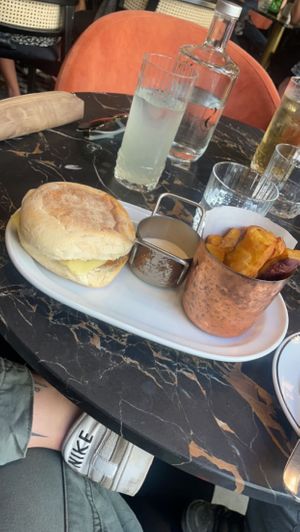 Sweetpotatofries and burger  at 26 Vegan Food Project in Lisbon