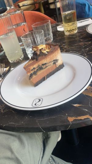 Surprise desert (banana-caramel-chocolate cream cake) - LOVED IT!!! Soo damn good!  at 26 Vegan Food Project in Lisbon