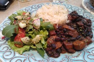 Brazilian "feijoada" with basmati rice  at 26 Vegan Food Project in Lisbon