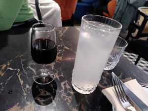 Port wine and lemonade at 26 Vegan Food Project in Lisbon