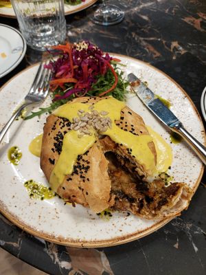 The vegetable and nuts and seeds pie at 26 Vegan Food Project in Lisbon