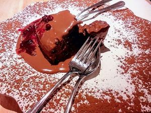 chocolate cake at 26 Vegan Food Project in Lisbon