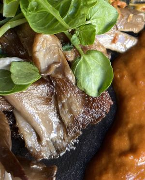 Mushroom close up  at 26 Vegan Food Project in Lisbon