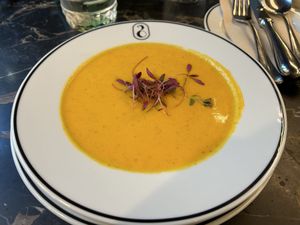 Soup of the day (pumpkin)  at 26 Vegan Food Project in Lisbon