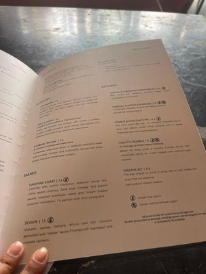 Menu at 26 Vegan Food Project in Lisbon